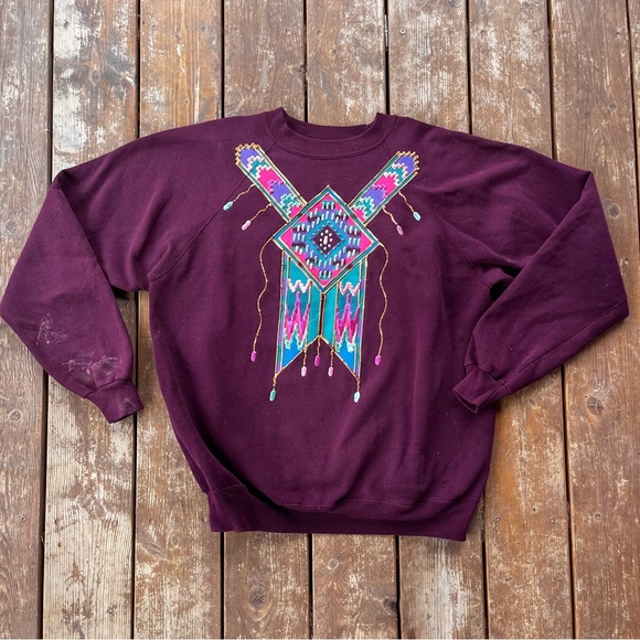 Hanes Tops - 90’s Puff Paint Sweatshirt